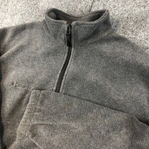 Columbia Fleece Pullover Gray Quarter Zip Sweater Unisex Large